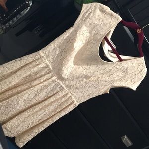 Never worn Creamy white lace dress with lace